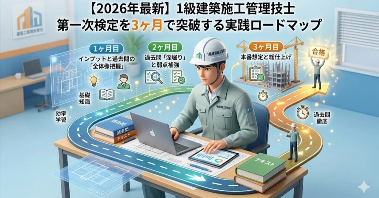 2026年最新・合格者が教える】1級建築施工管理技士 第一次検定を3ヶ月
