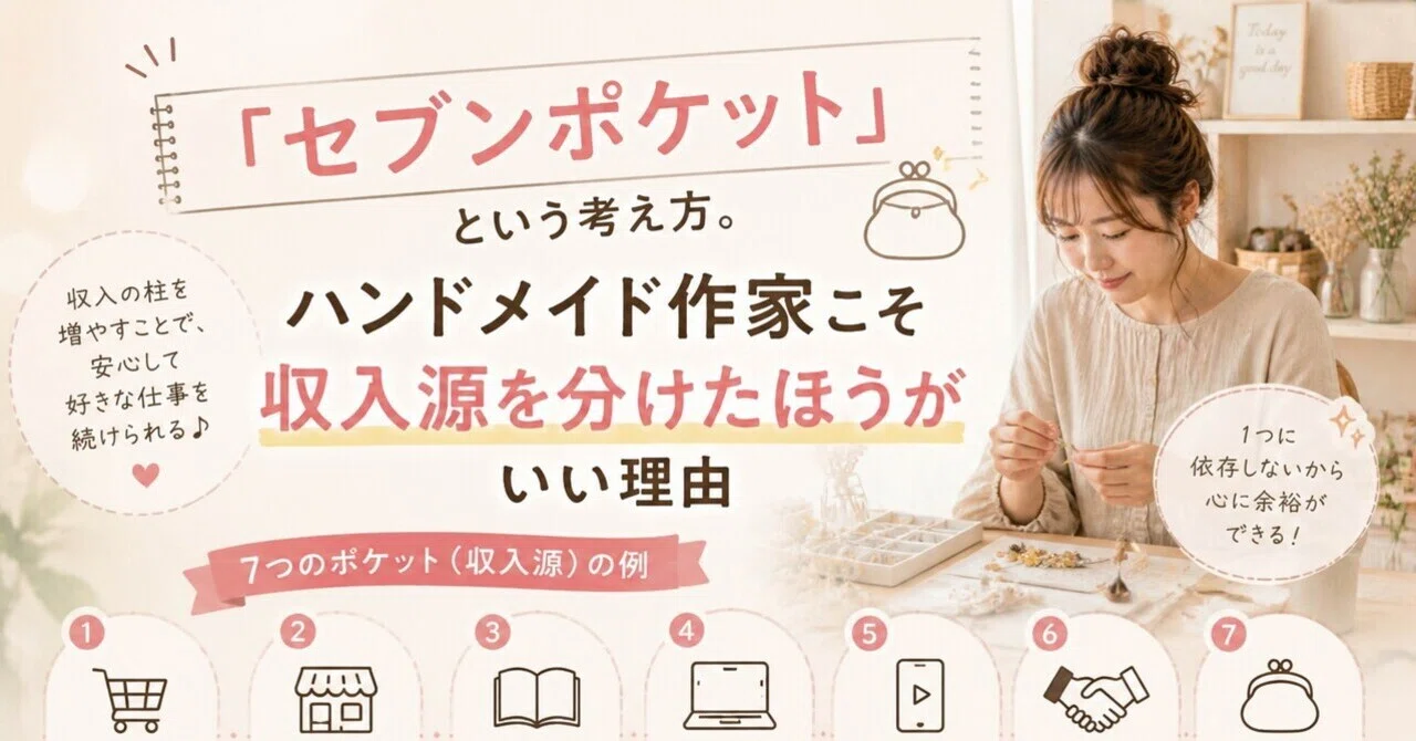 セブンポケット」という考え方。ハンドメイド作家こそ収入源を分けた