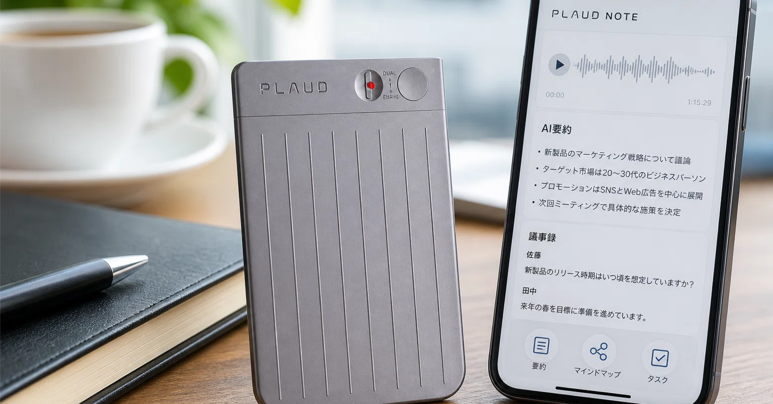 PLAUD NOTEレビュー】クレジットカードサイズのAIボイスレコーダーの