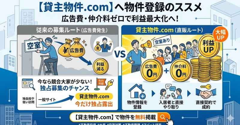 空室対策で広告料を払うのはもうやめませんか？