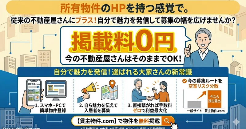 今の募集は変えずに、所有物件のHPを持つ感覚で「自分だけの窓口」を持ちませんか？