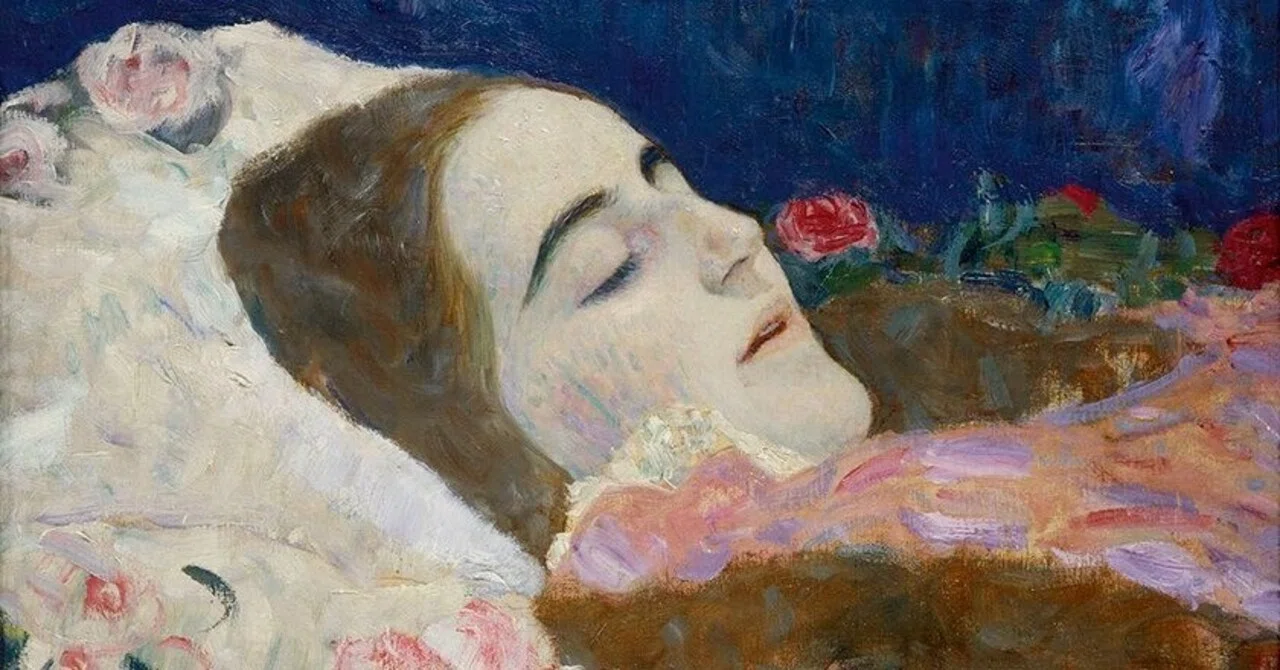 永遠の眠りと花の冠】クリムト『死の床のリア・ムンク』。悲しみを美へ