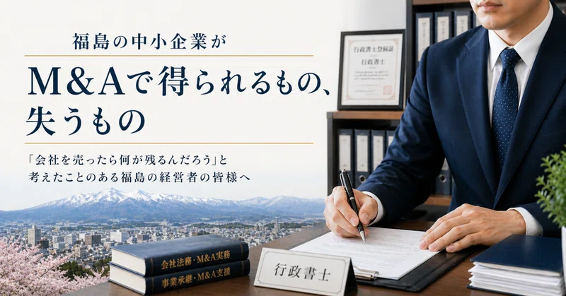 福島の中小企業がM&amp;Aで得られるもの、失うもの