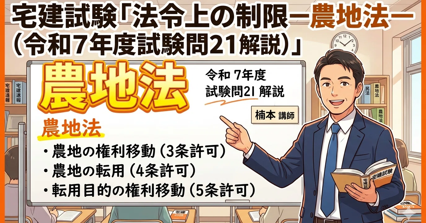 宅建試験問題「見方・解き方」ー令和7年度問21（法令上の制限ー農地法