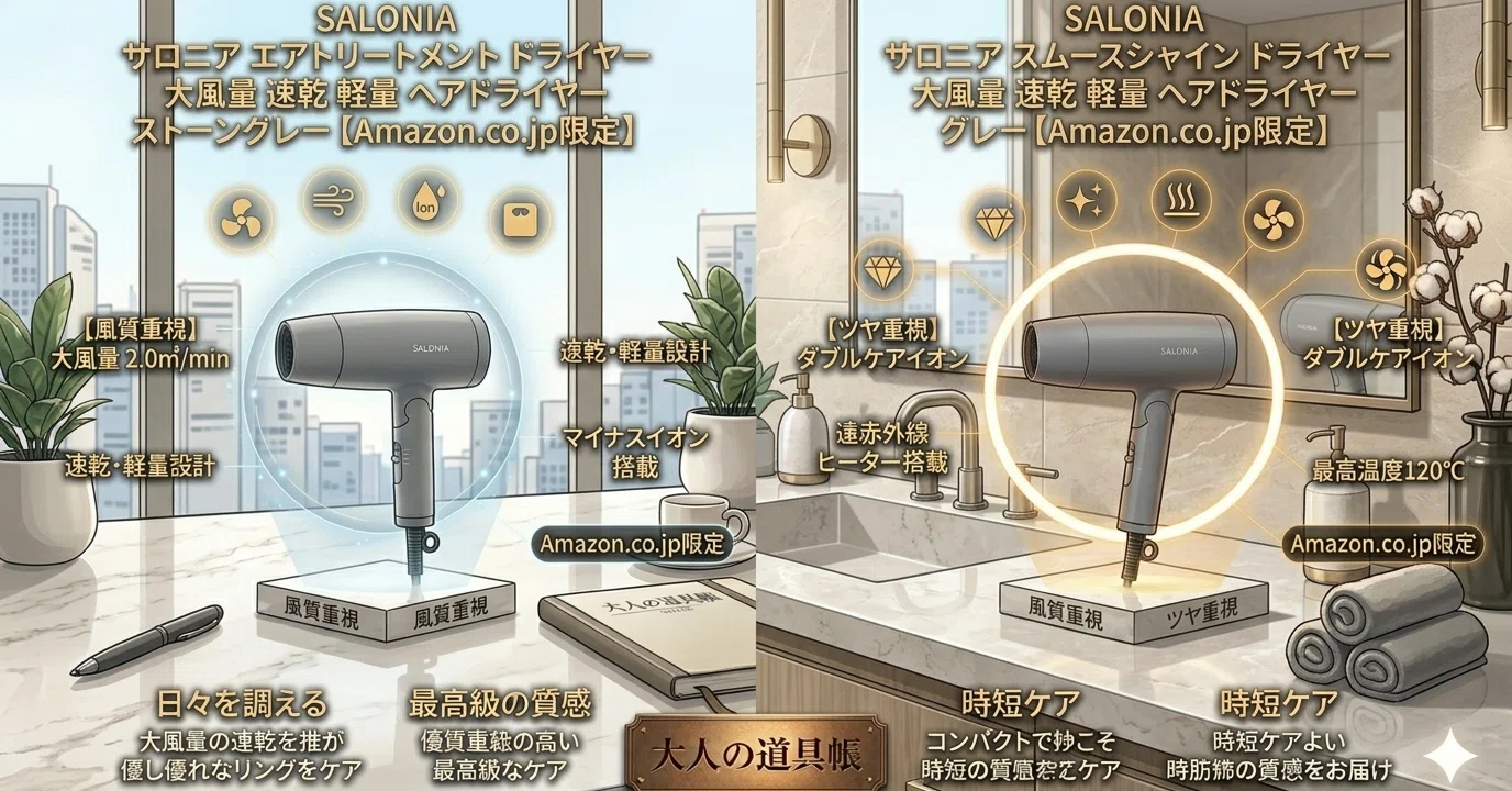 SALONIA比較】エアトリートメント vs スムースシャイン。大人が選ぶ