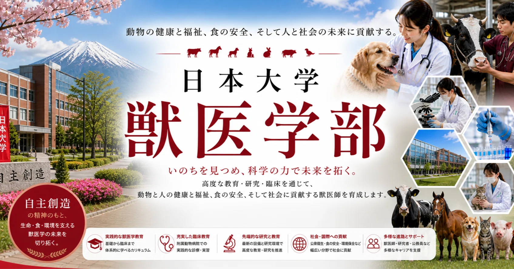 日本大学 生物資源科学部 獣医学科 獣医学部ニュース：偏差値 学費
