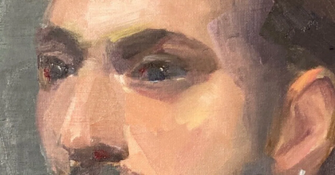 gigolo　油絵　人物画 油絵ワークショップ 初日 緊張して描く人物画 油絵 no.60｜なお