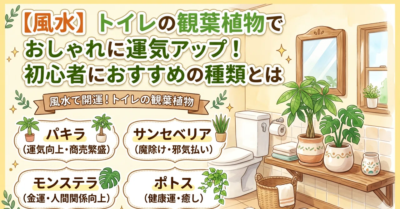 【風水】トイレの観葉植物でおしゃれに運気アップ！初心者におすすめの種類とは｜すいふー｜今から始める風水・家相