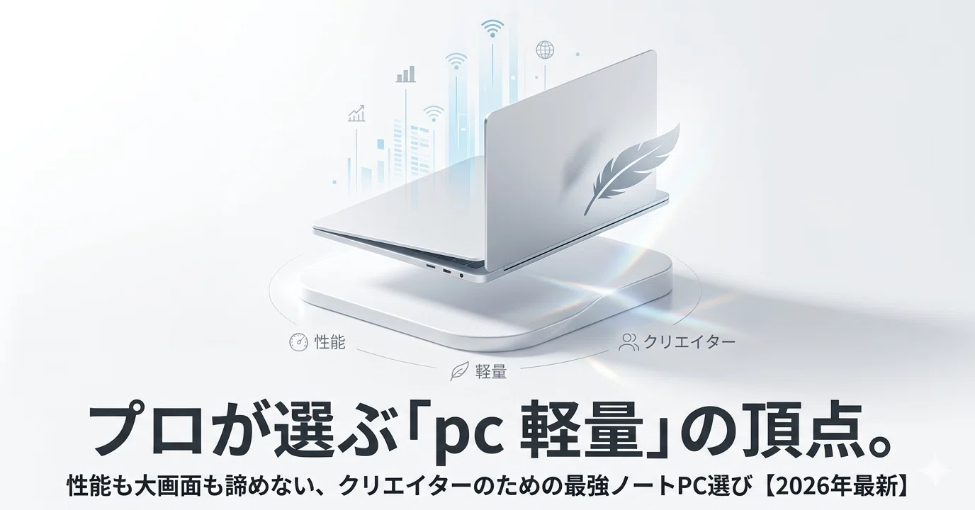 プロが選ぶ「pc 軽量」の頂点。性能も大画面も諦めない、クリエイター