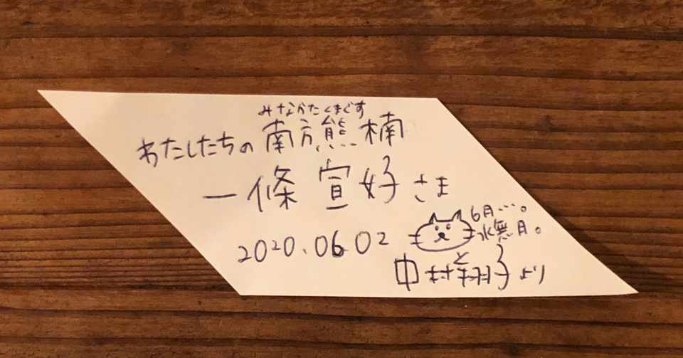 手紙13 一條宣好さま 生の幸福 中村翔子より 年6月2日 わたしたちの南方熊楠ー敷島書房と本屋しゃんの往復書簡 Note