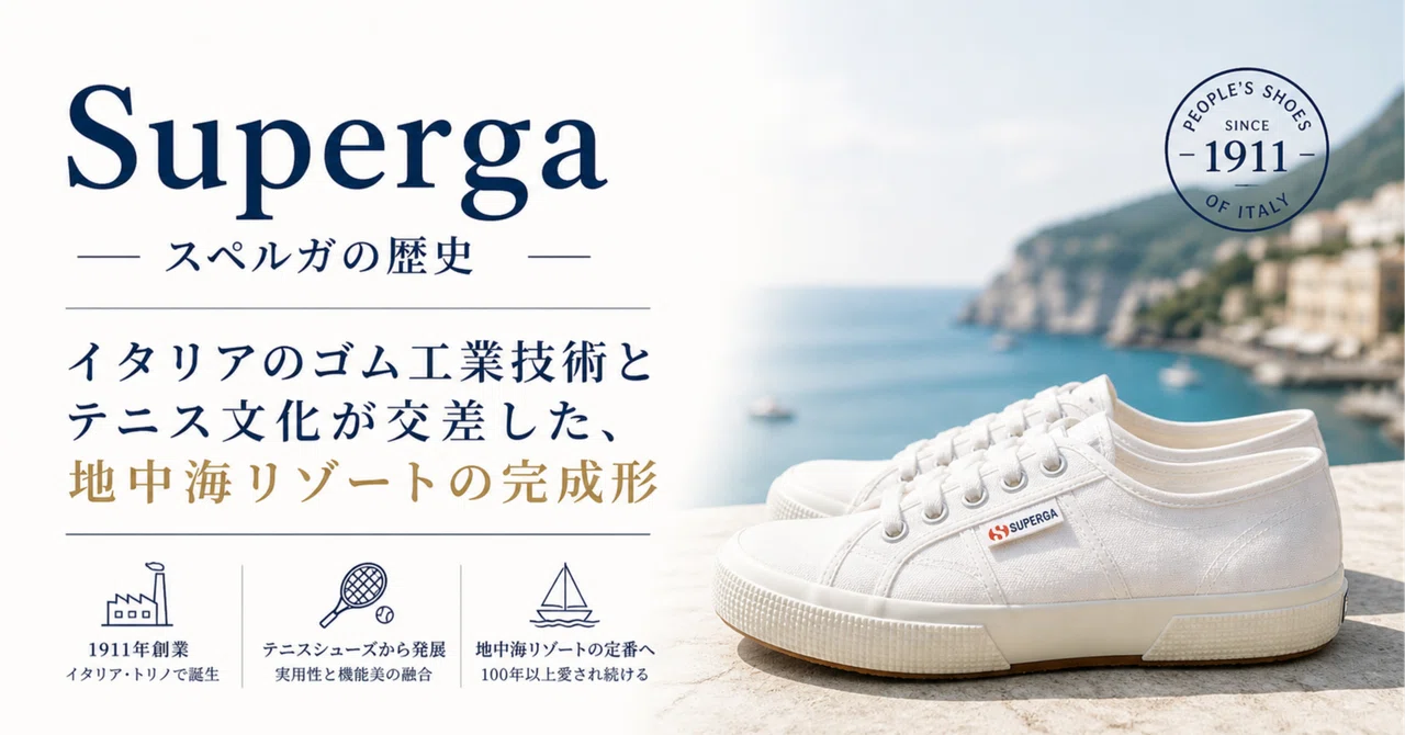 Superga（スペルガ）の歴史。イタリアのゴム工業技術とテニス文化が 