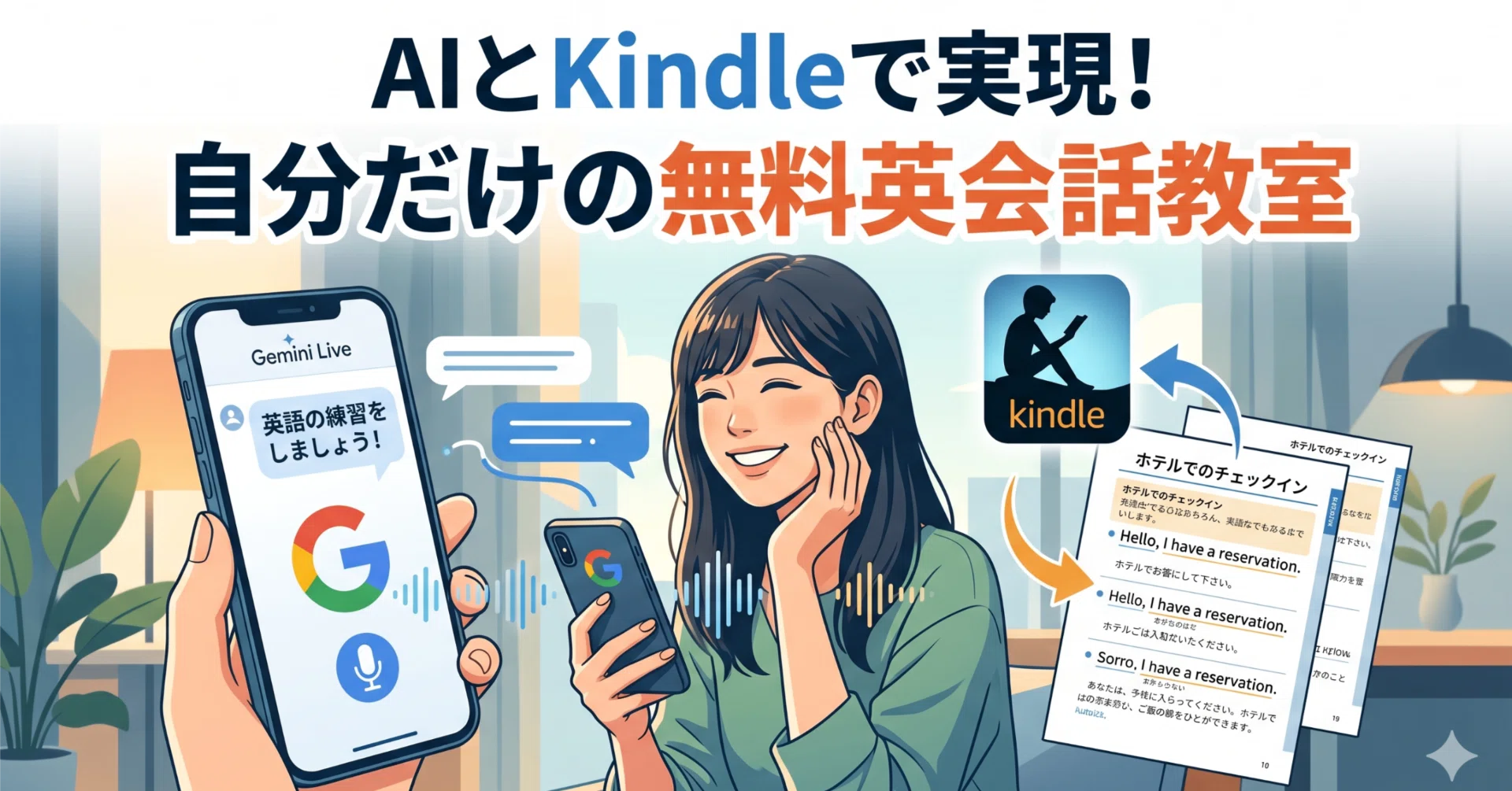 Kindleの英会話教材＋Geminiのライブ機能が、英語学習を変える理由
