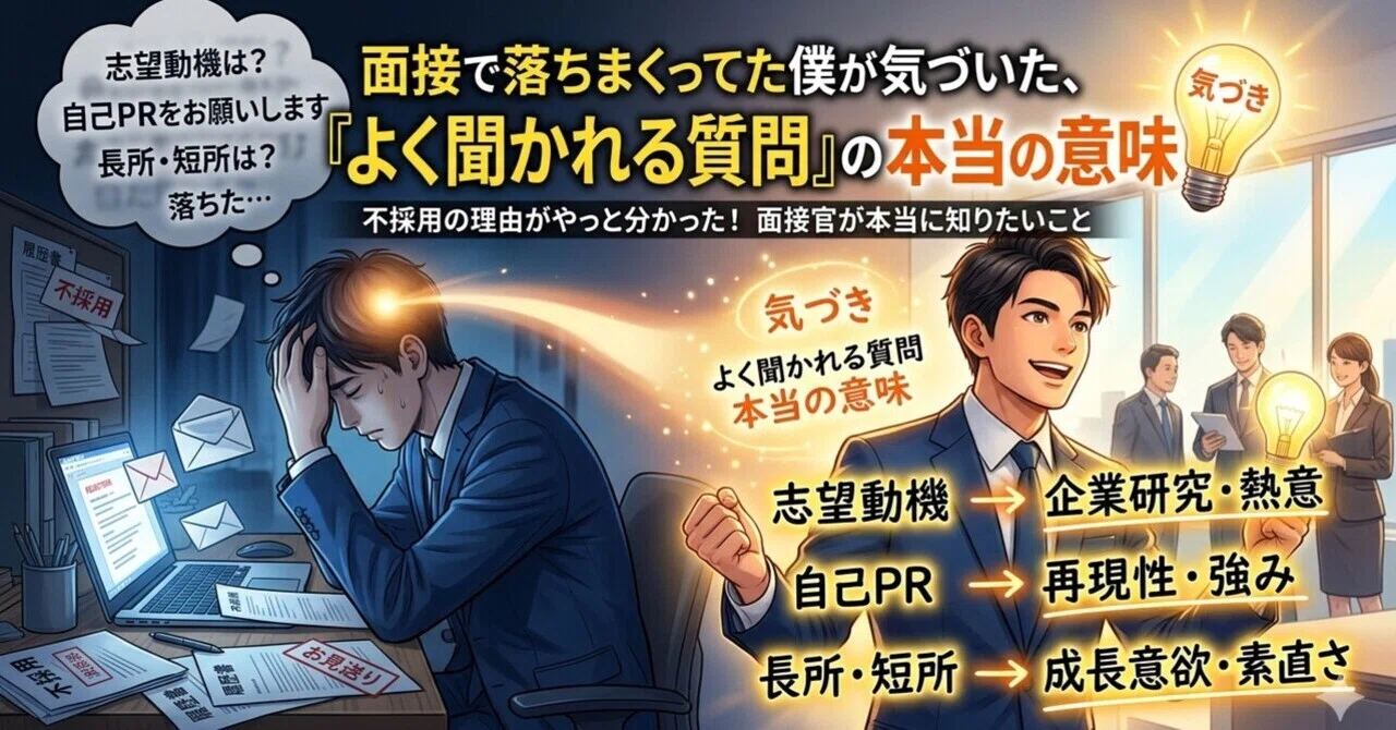 面接で落ちまくってた僕が気づいた、「よく聞かれる質問」の本当の意味 