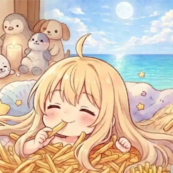 金髪アホ毛まる