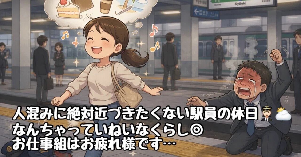 人混みに絶対近づきたくない駅員の休日👩🏻‍✈️⛅️なんちゃっ
