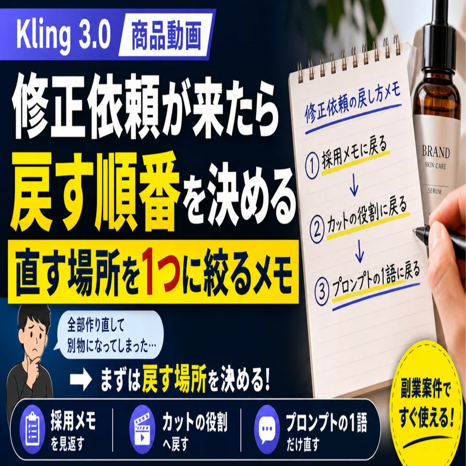 Kling 3.0 Product Video Revision Request: Order of Reversion