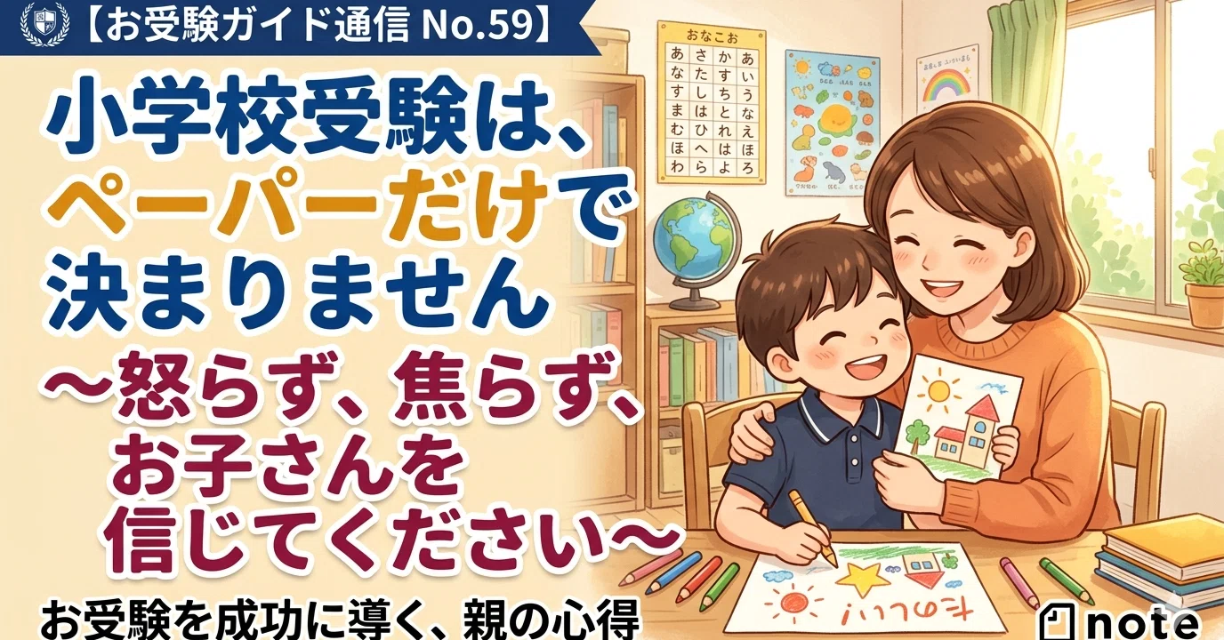 お受験ガイド通信 No.59】小学校受験は、ペーパーだけで決まりません
