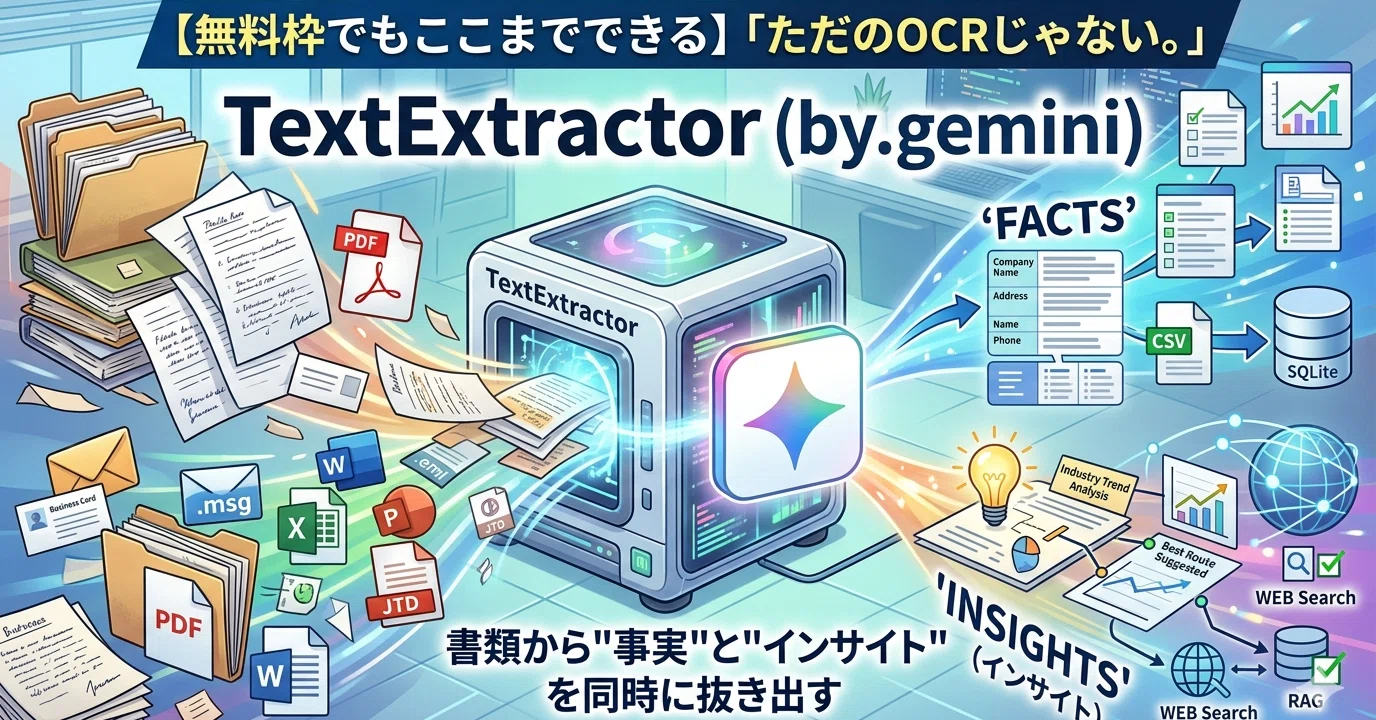 無料枠でOK！】「ただのOCRじゃない。」Geminiの力で、書類から