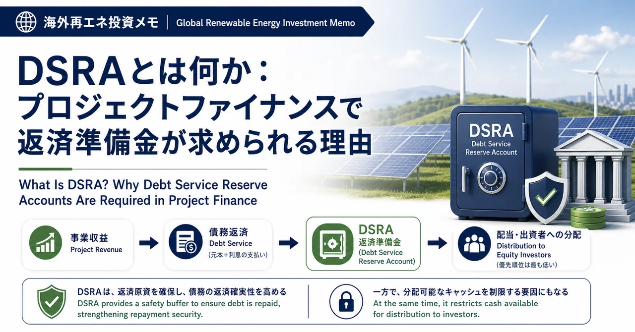 DSRAとは何か：プロジェクトファイナンスで返済準備金が求められる理由｜海外再エネ投資メモ