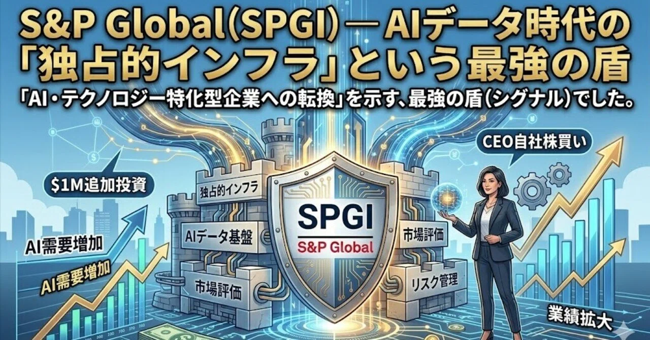 S&P Global（SPGI）— AIデータ時代の「独占的インフラ」という最強の盾｜まー IT×投資の未来