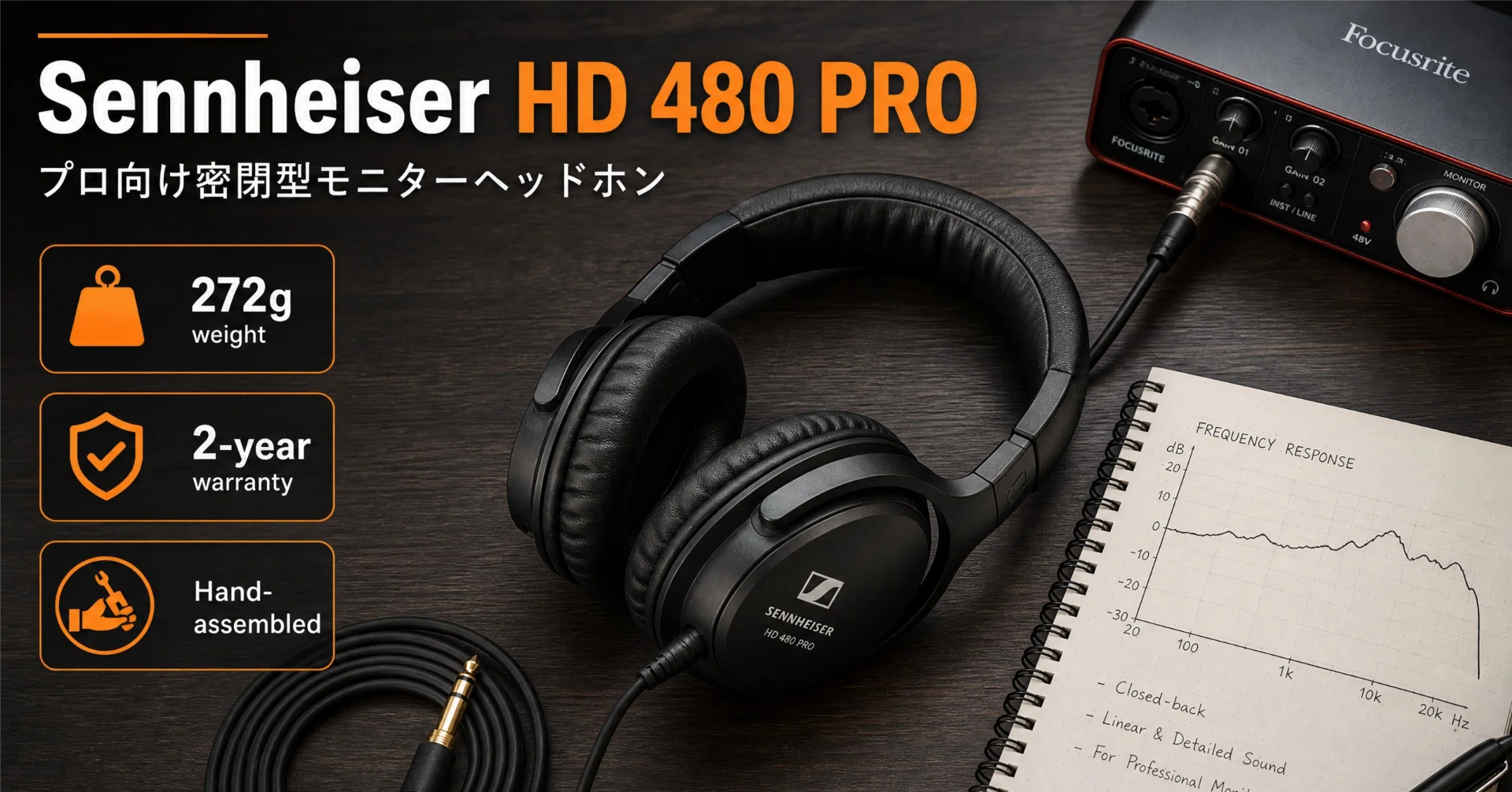 Sennheiser〉 HD 480 PRO — 振動減衰システムで攻めた密閉型スタジオ