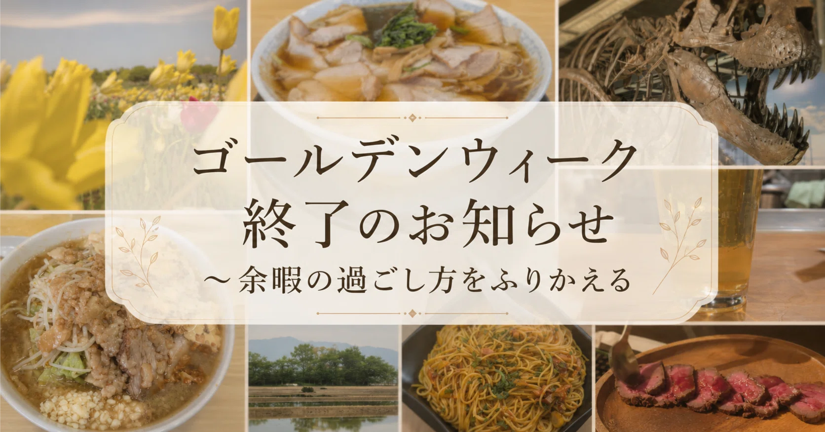 ゴールデンウィーク終了のお知らせ〜余暇の過ごし方をふりかえる｜dora_e_m