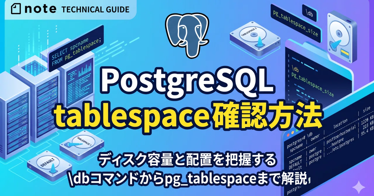 I want to check PostgreSQL tablespaces｜たかだん2