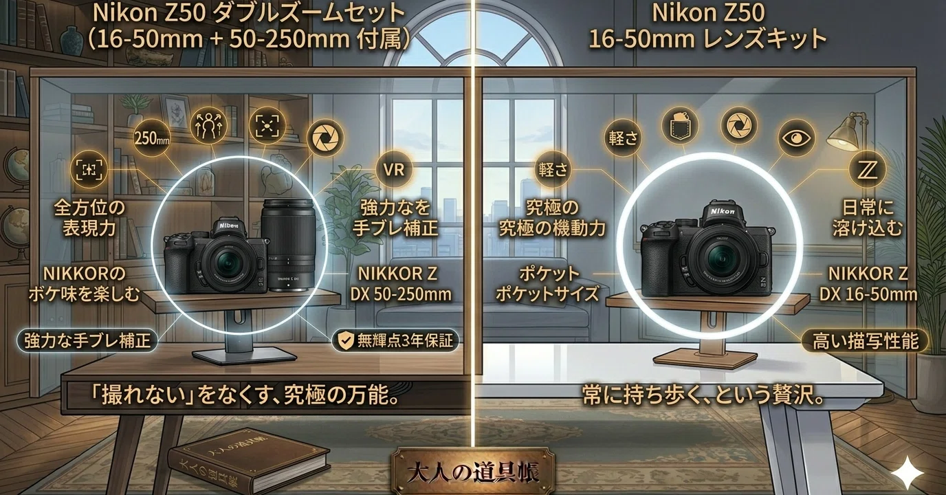 Nikon Z50比較】万能の「ダブルズーム」vs 軽快な「16-50mmキット