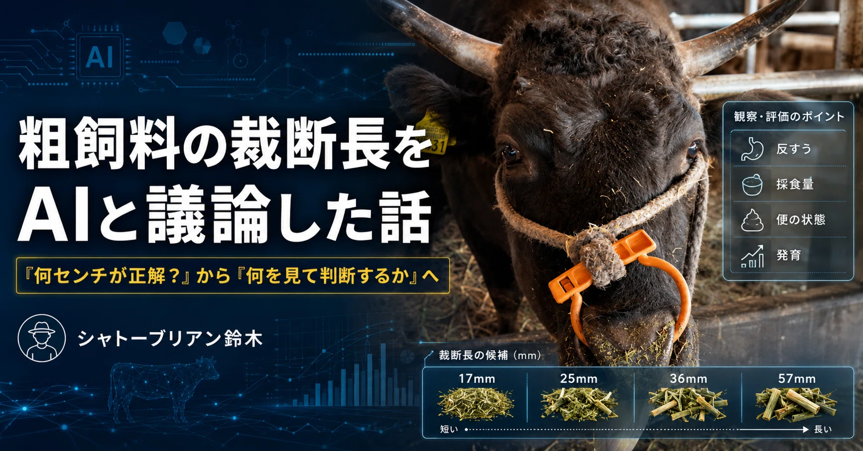 粗飼料の裁断長をAIと議論した話【AI×農家】｜シャトーブリアン鈴木