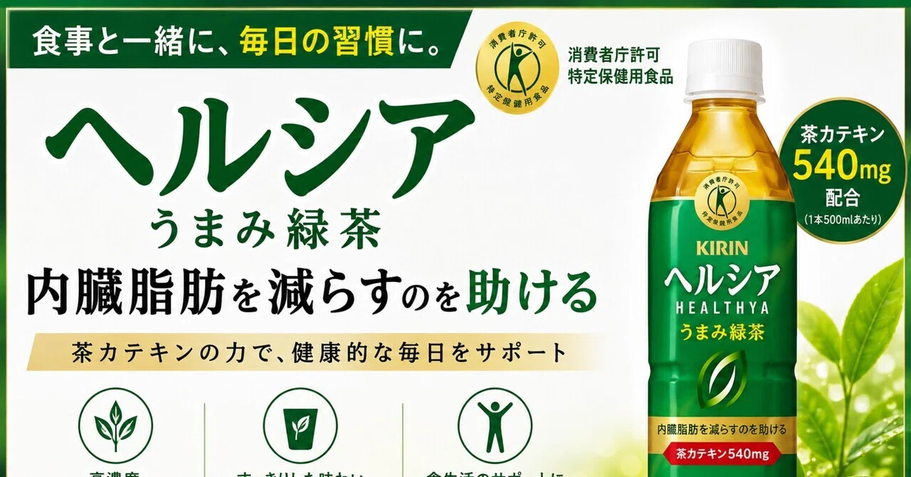 ヘルシアうまみ緑茶 内臓脂肪を減らすのを助ける特保飲料を解説