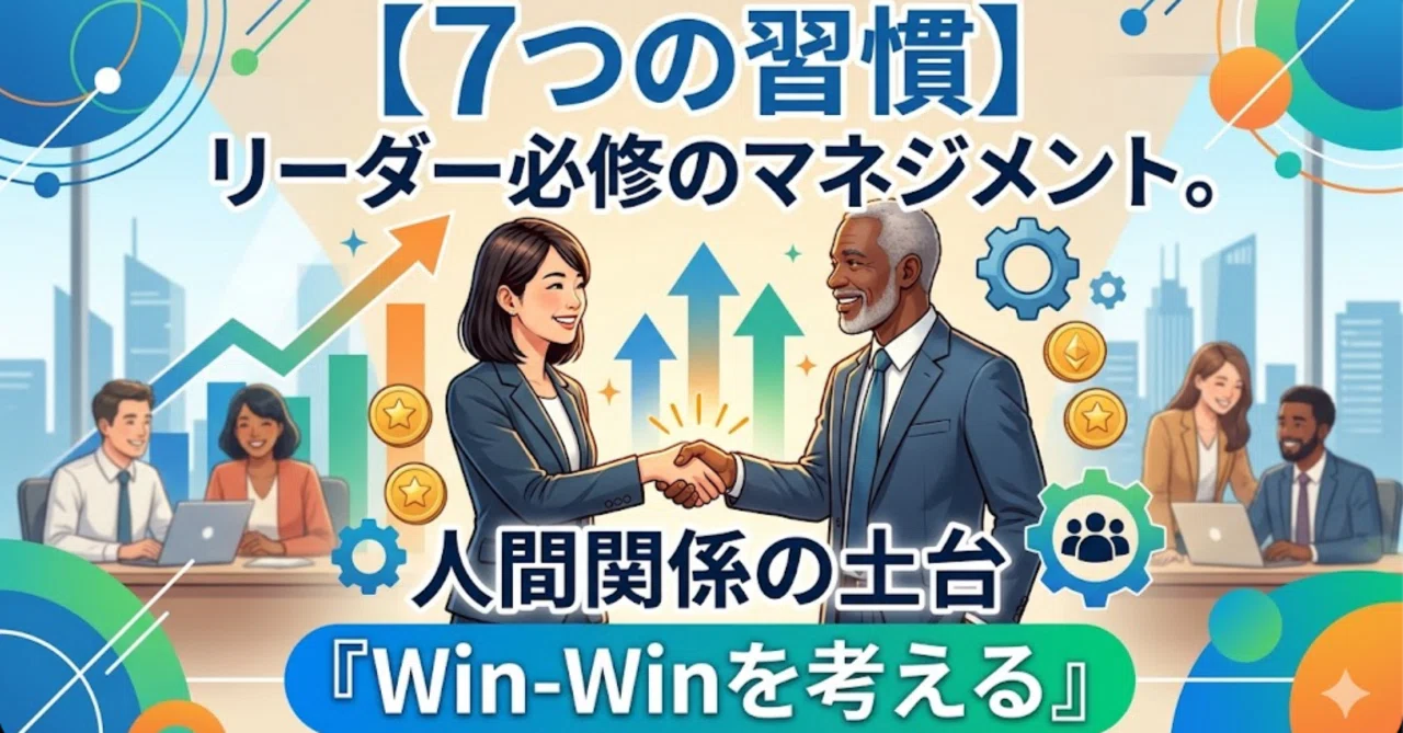 7つの習慣】リーダー必修のマネジメント。人間関係の土台「Win-Winを