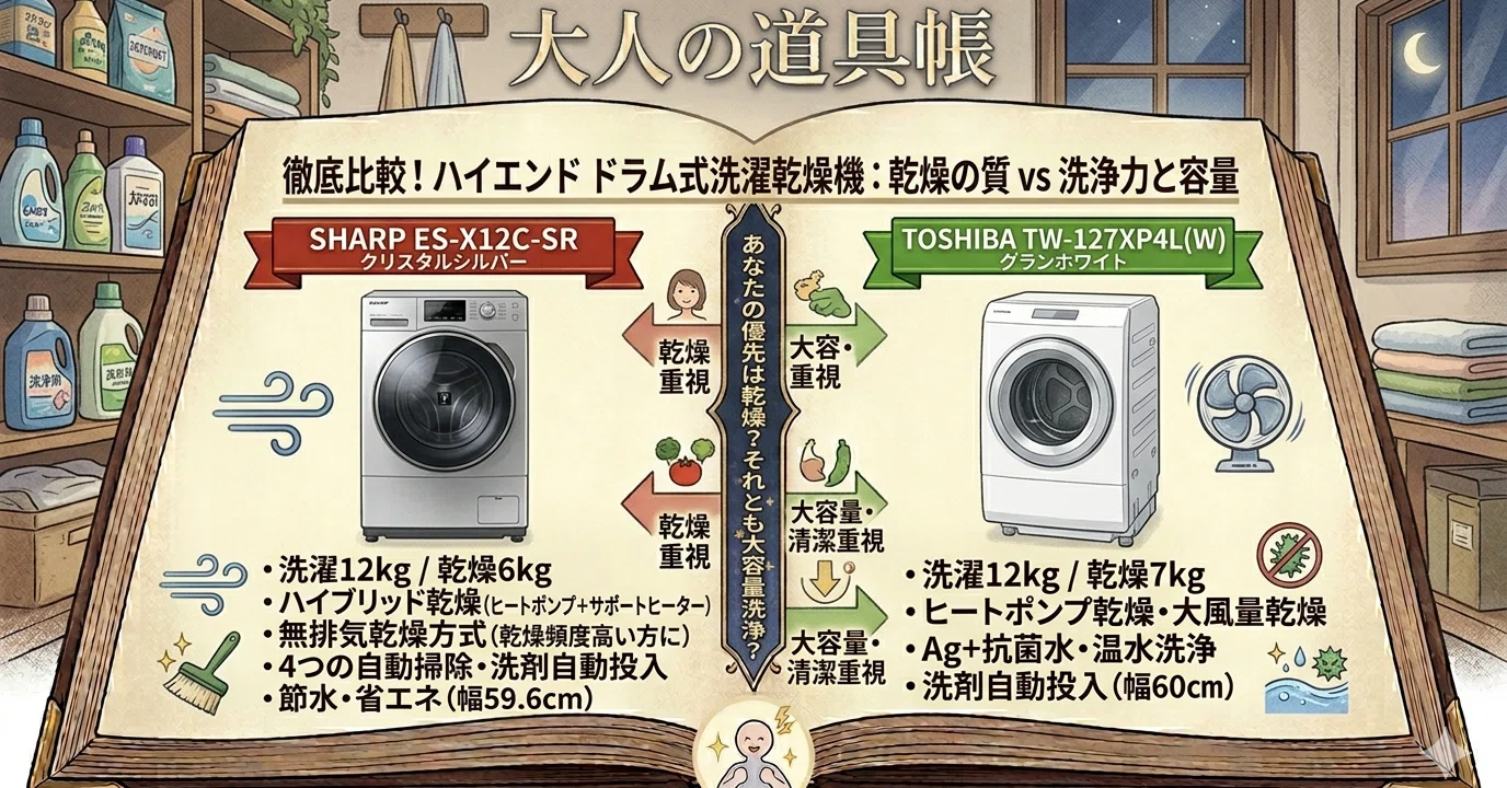 最上位比較】極上のふんわり「SHARP」vs 驚異の洗浄力「TOSHIBA