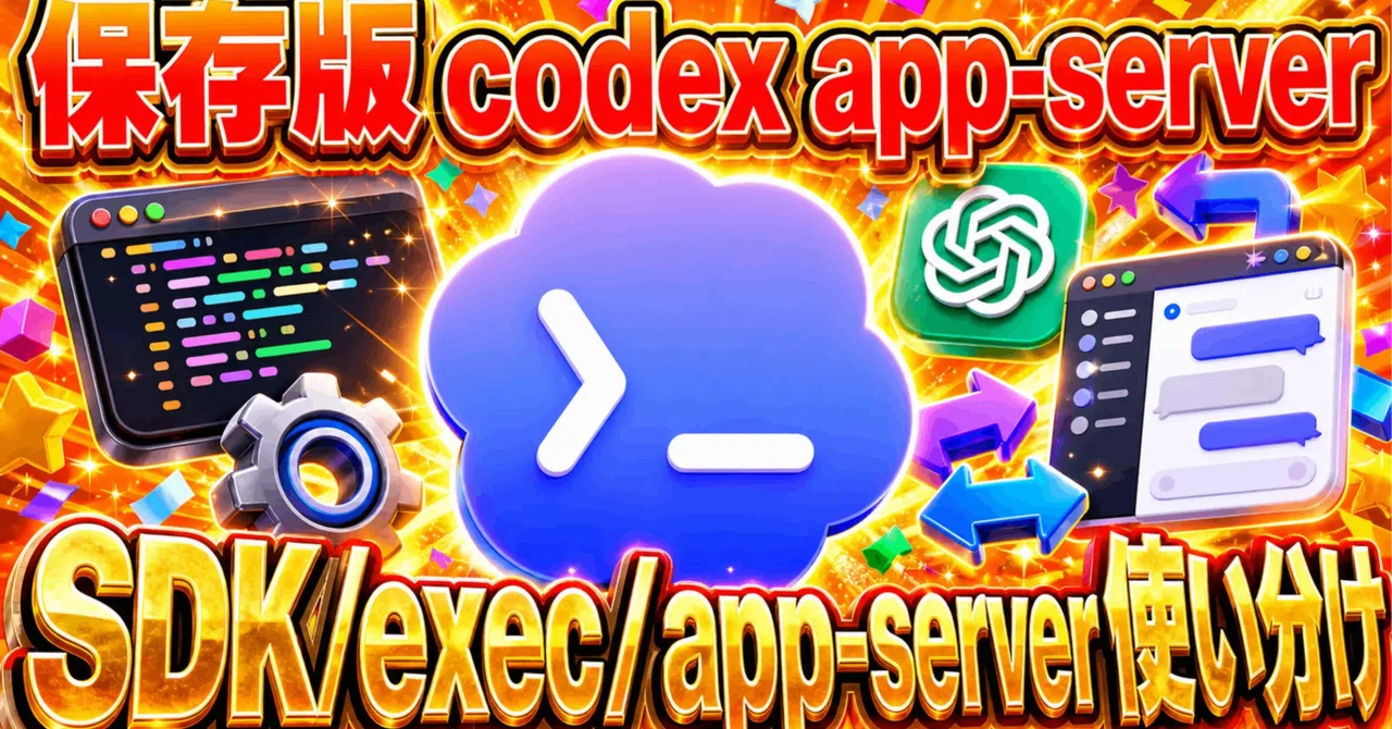 【開発者必見】Codex app-server を徹底解説!Codex SDKとの違いとGUIアプリ実装に革命が!|まさお@未経験からプロまでAI活用