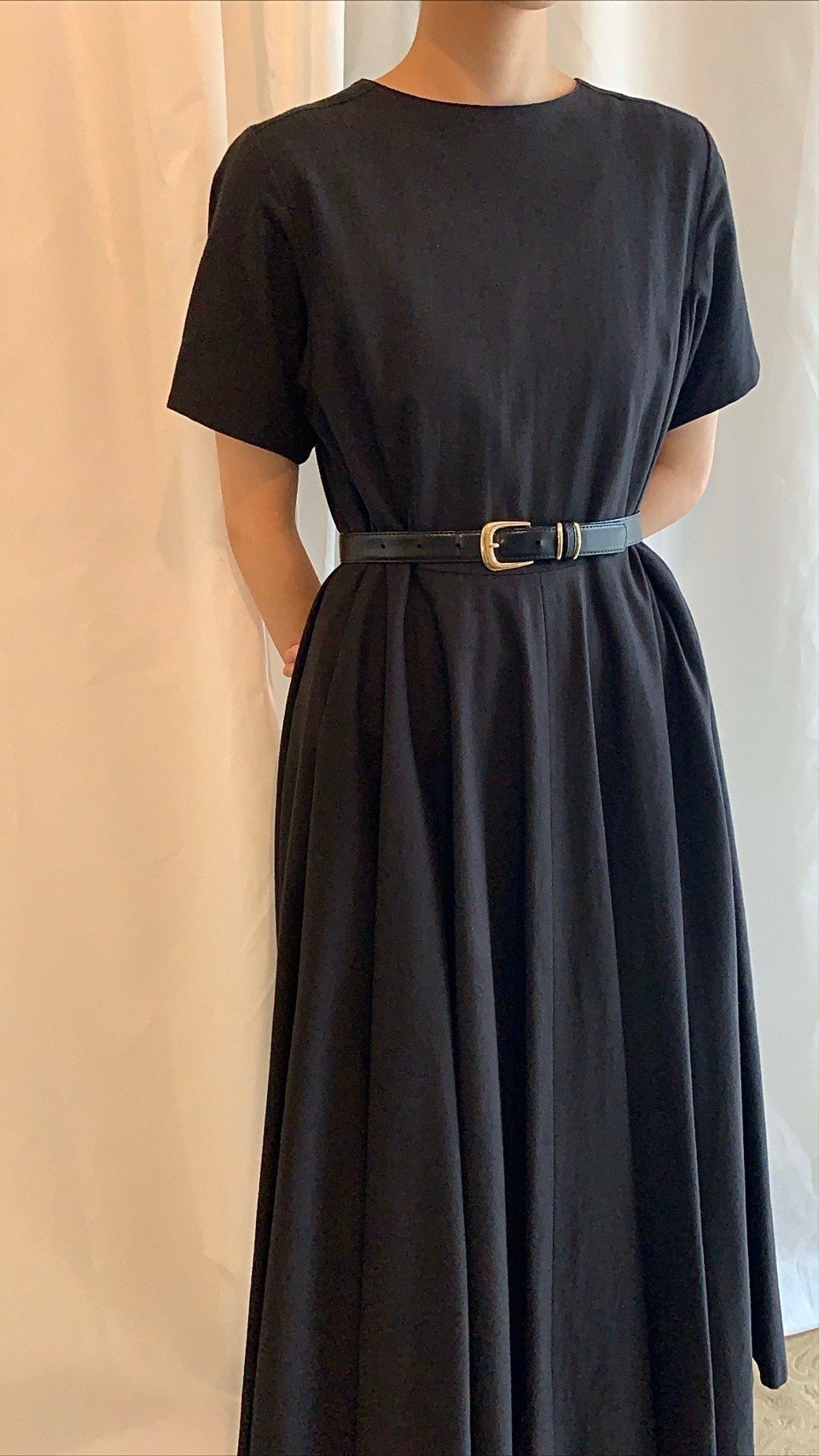 フーフーfoufou THE DRESS コットンリネンランデブーワンピース黒2 one piece – THE MUSEUM foufou