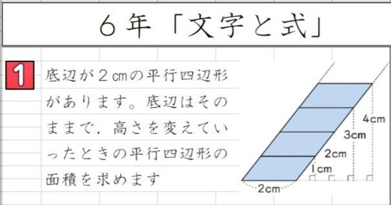 6年算数ノート板書に活用「文字と式」5時｜バーフ