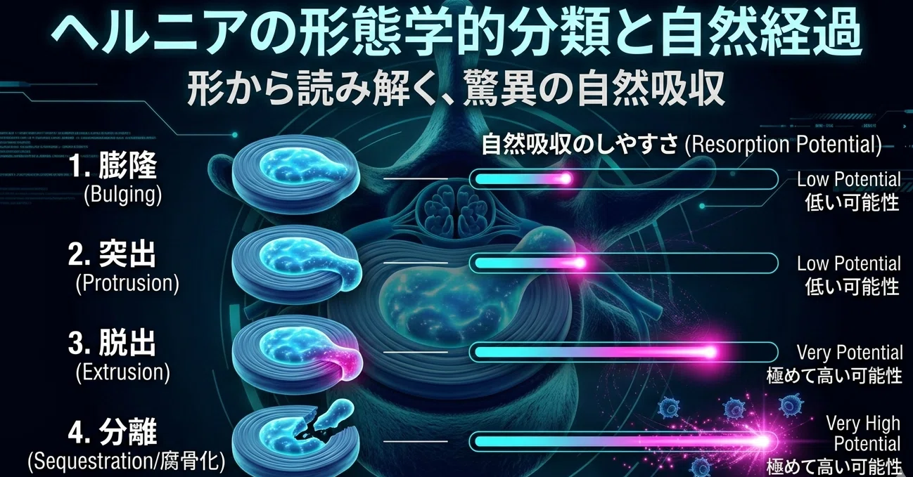 ヘルニアの「形」で未来を読む：形態学的分類と驚異の自然経過｜運動器