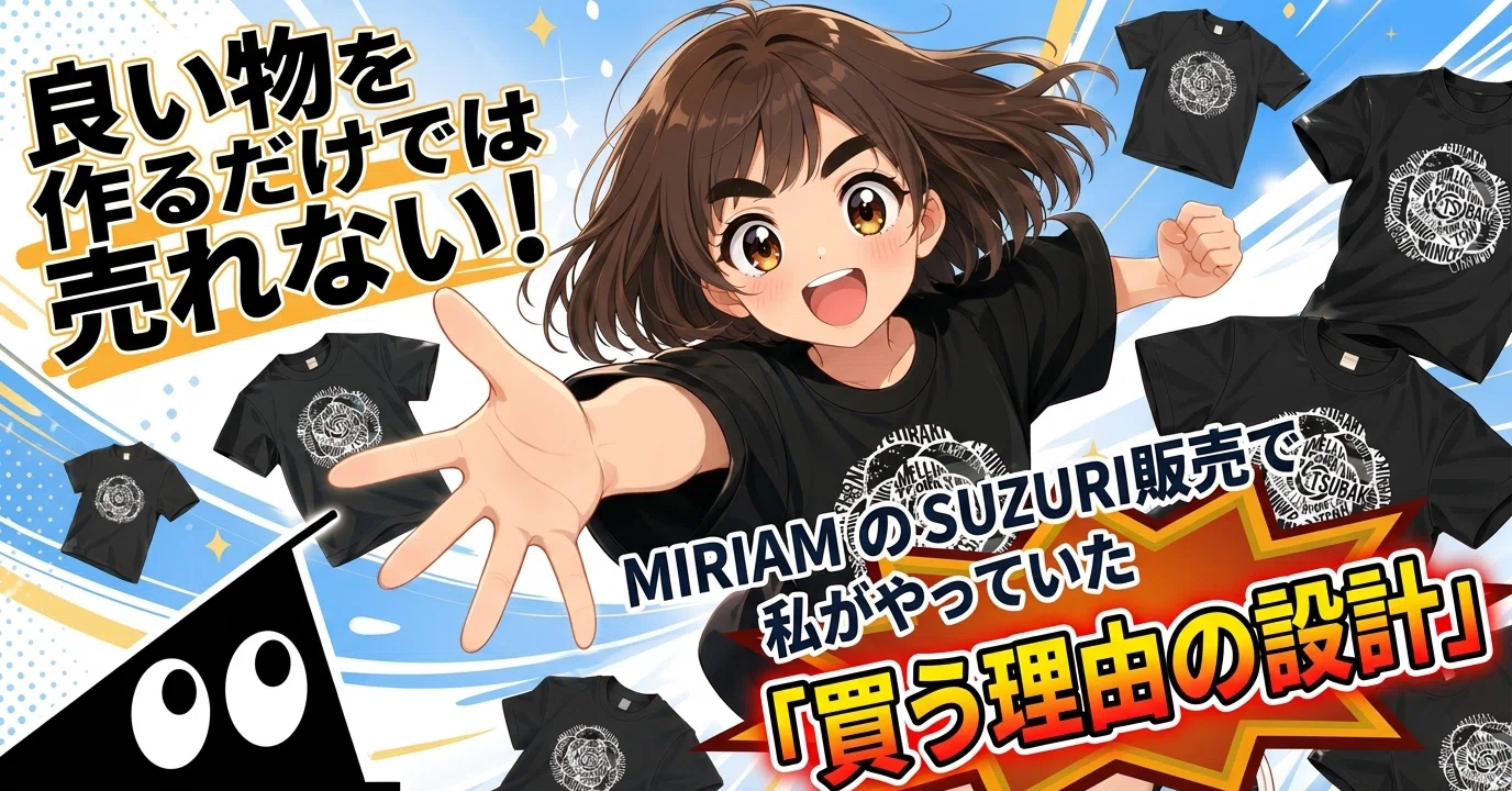 買ったもの見せるだけなので売り物じゃないです 良い物を作るだけでは売れない！MIRIAMのSUZURI販売で私がやっていた