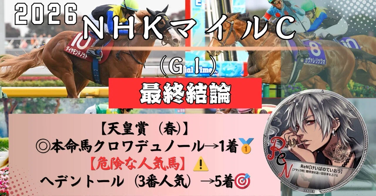 NHKマイルカップ（GⅠ）2026 最終結論｜けいばのていおう-No horse