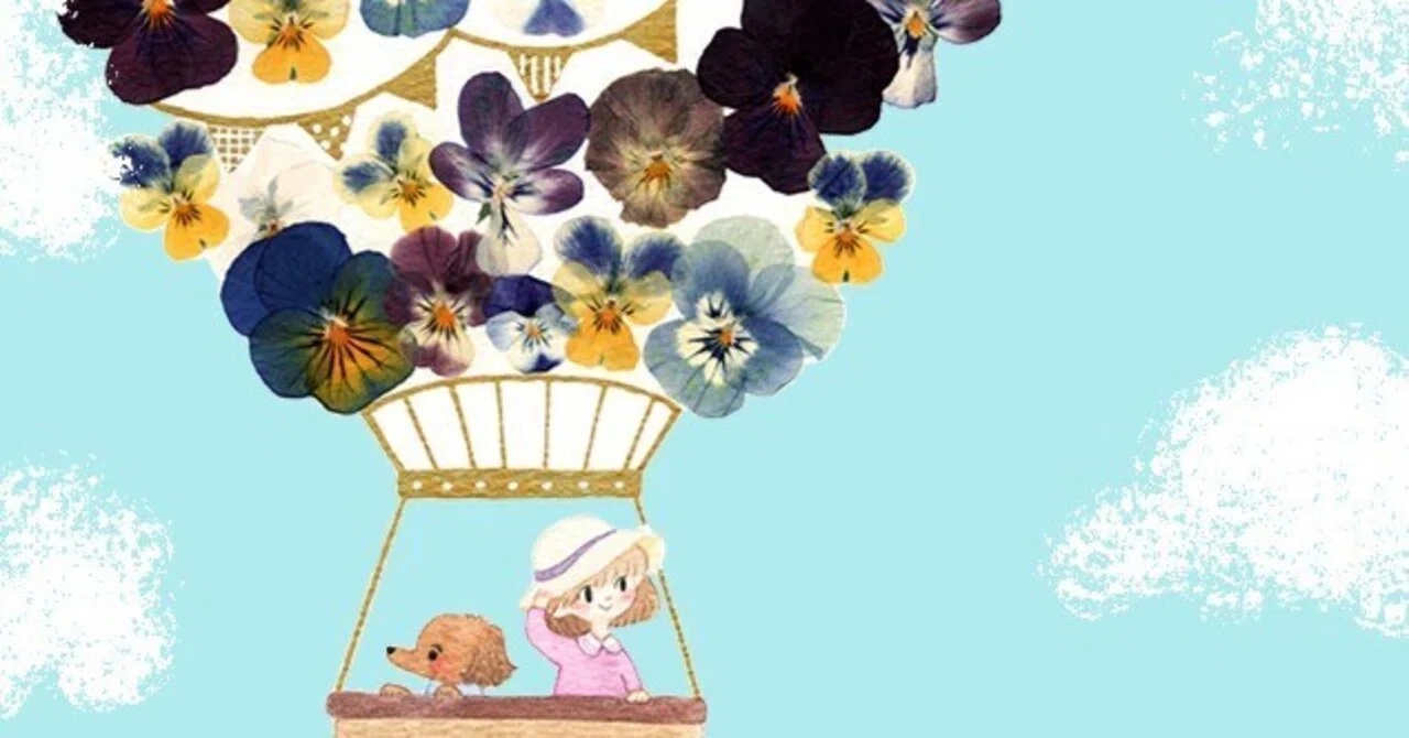 創作日記】押し花を使ったイラスト｜inukoto