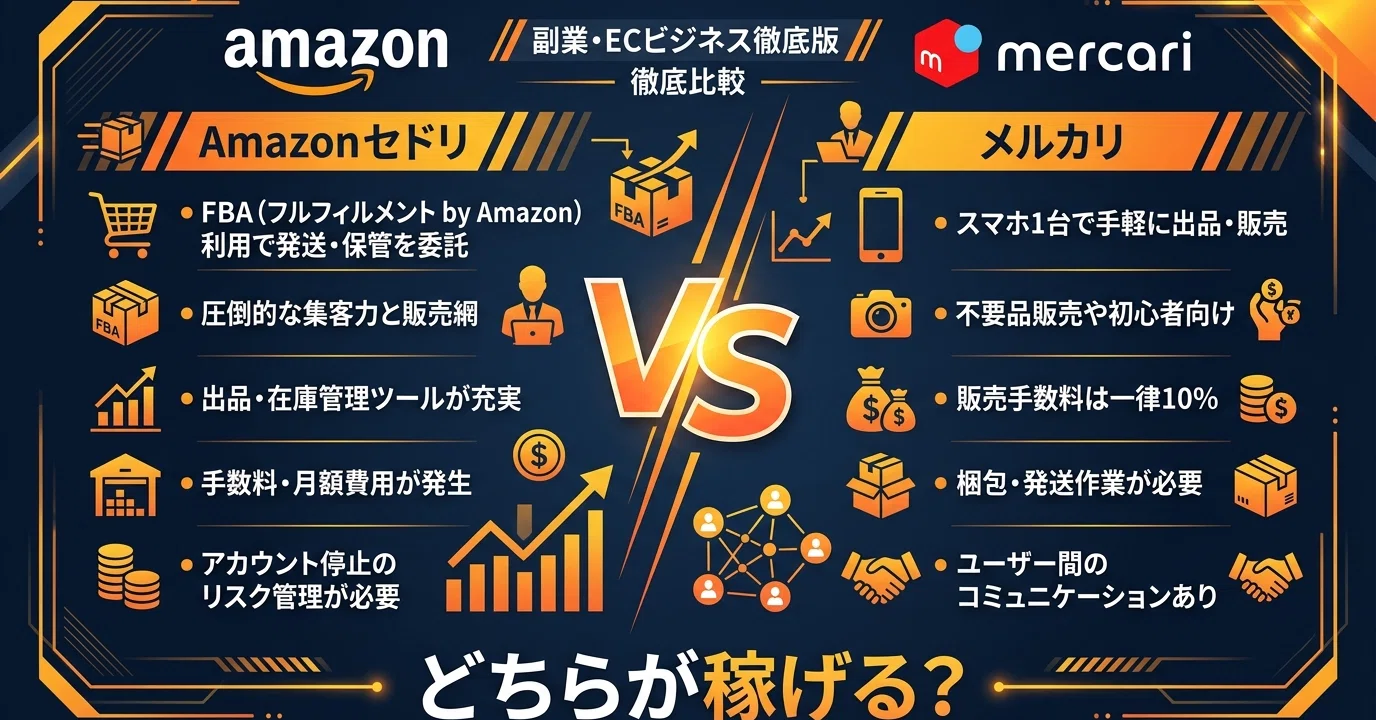 Amazonせどりvsメルカリ転売｜初心者に向いているのはどちらか比較 