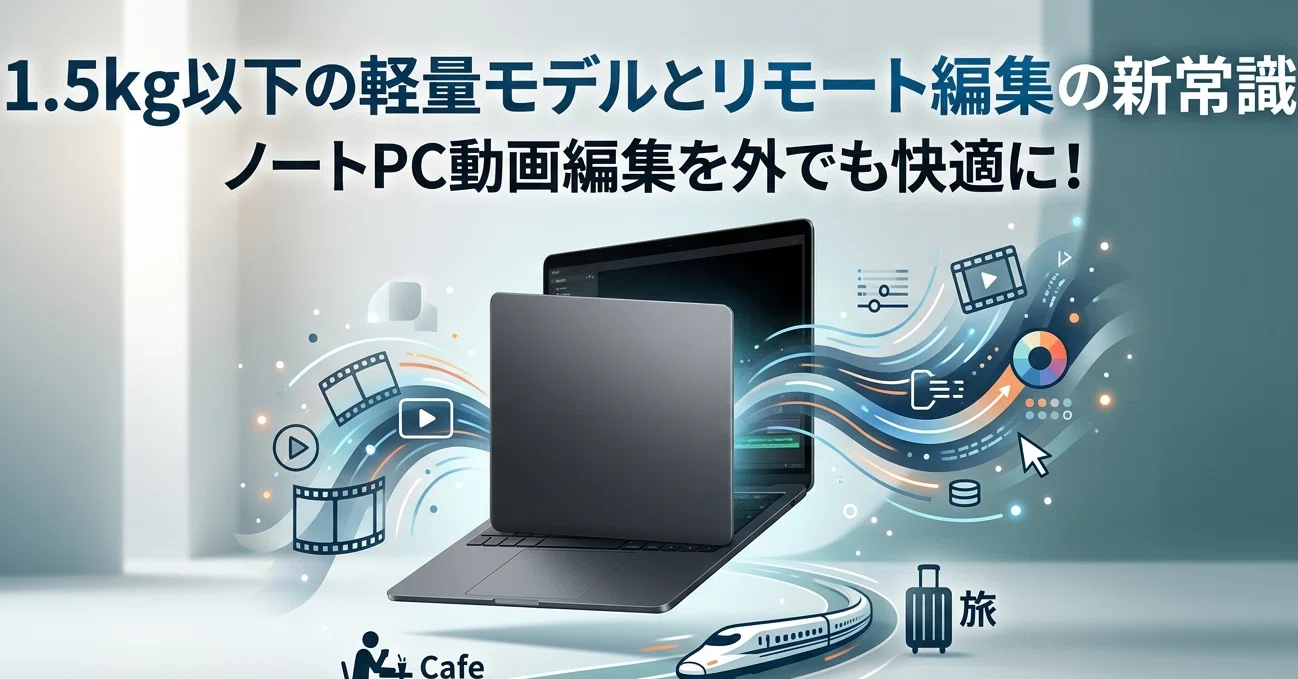 ノートPC動画編集を外でも快適に！1.5kg以下の軽量モデルとリモート