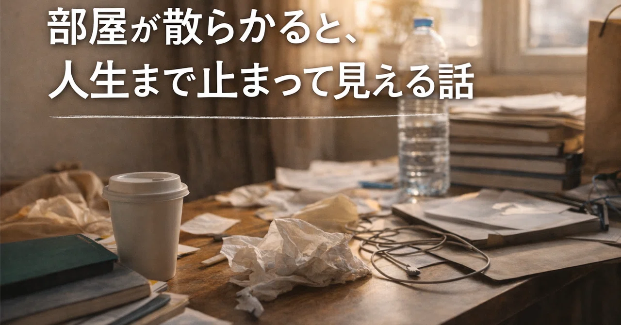 部屋が散らかると、人生まで止まって見える話|カフェ作業研究所
