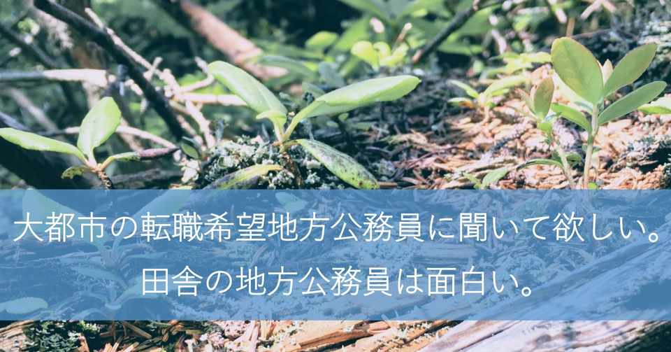 大都市の転職希望地方公務員に聞いて欲しい 田舎の地方公務員は面白い 些の件 Note