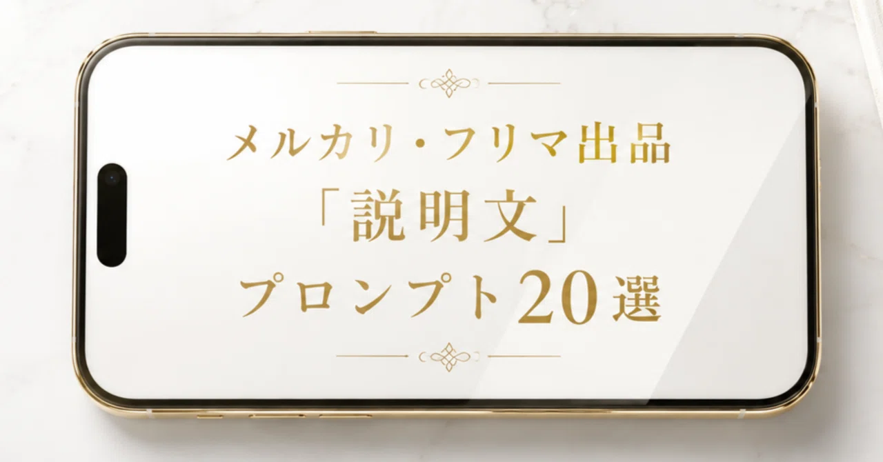 ChatGPTに使える メルカリ・フリマ出品「説明文」プロンプト20選