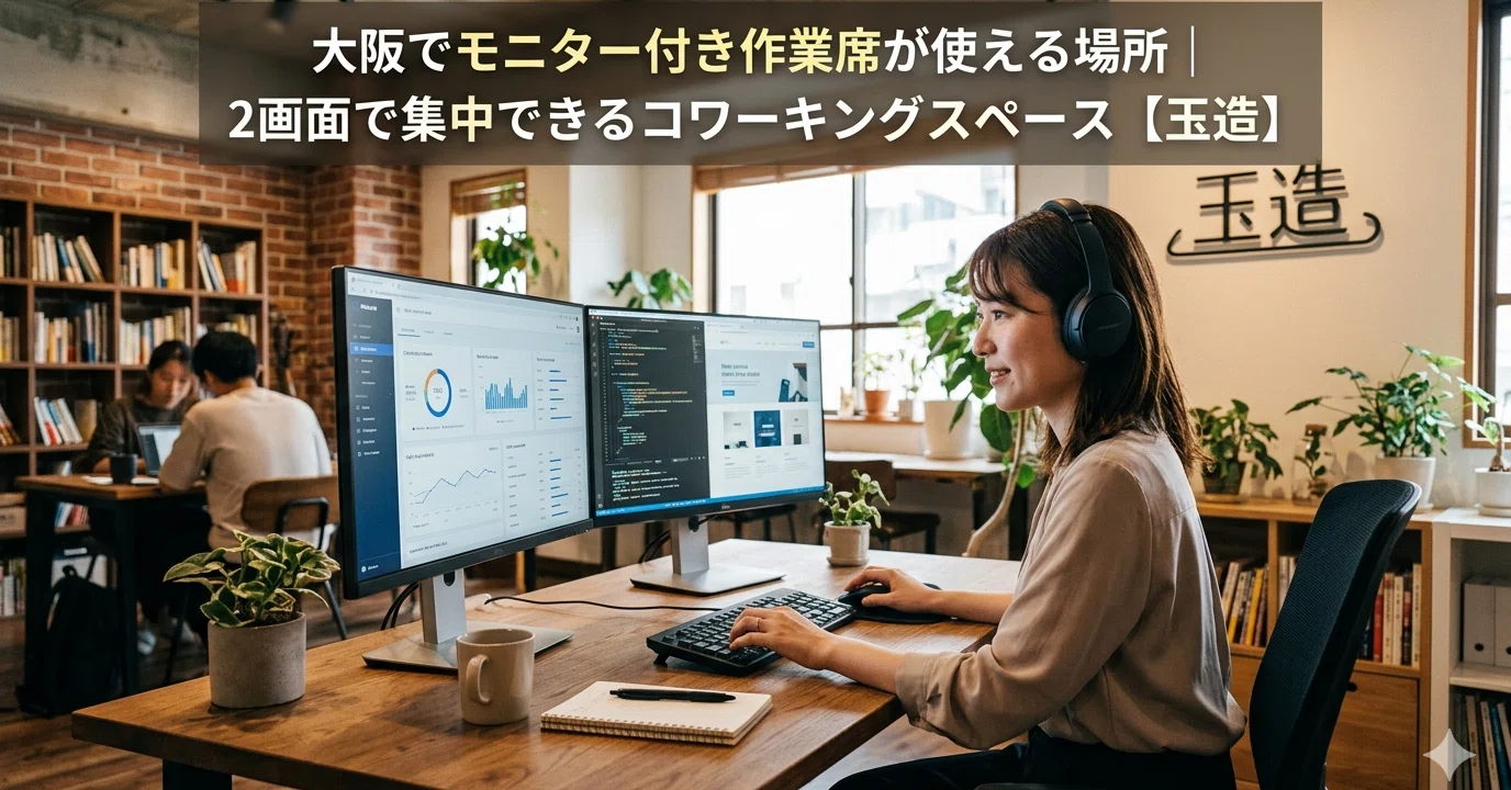 新型Win10♥2世代Corei5♥テレワーク可能♥画像編集♥動画編集♥オフィス 大阪でモニター付き作業席が使える場所｜2画面で集中できるコ