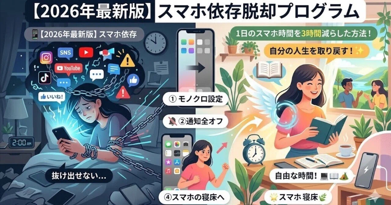 2026年最新版】1日のスマホ時間を3時間減らした私が教える、「スマホ