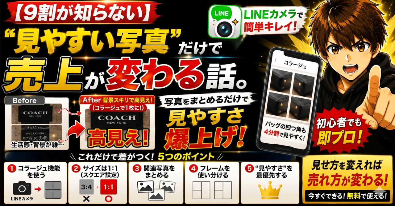 9割が知らない】“見やすい写真”だけで売上が変わる話。｜メルカク