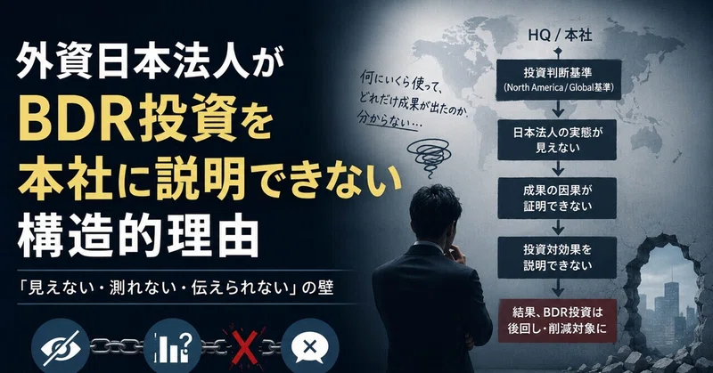 外資日本法人がBDR投資を本社に説明できない構造的理由