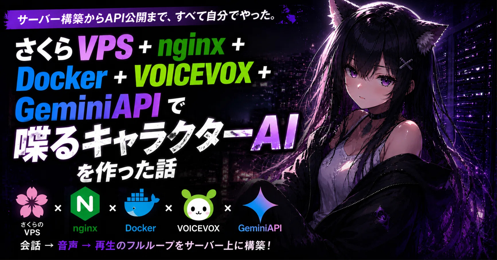 さくらVPS + nginx + Docker + VOICEVOX + Geminiで「喋るキャラクター