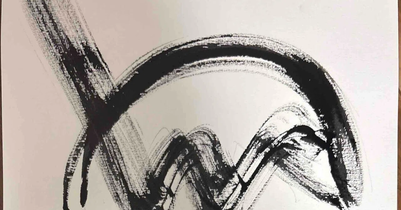 水墨画 アート作品 墨象 空殻【墨象アート】｜益子禅一朗